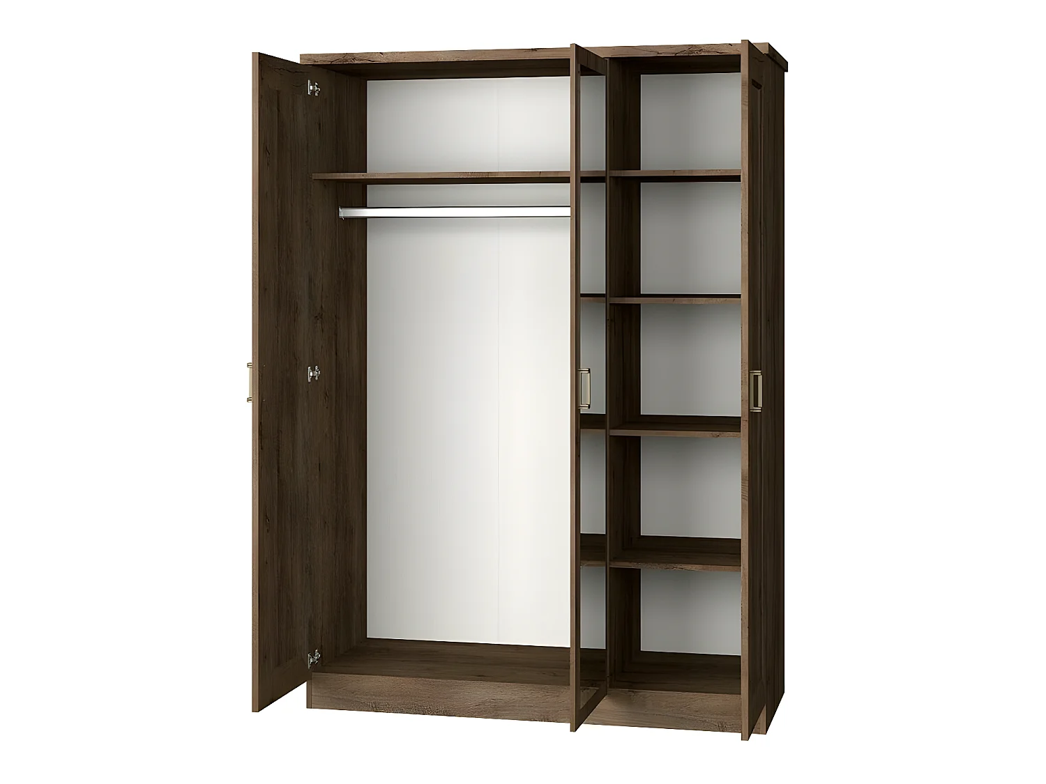 Armadio Lircava 112, Quercia di lefkada, 191x135x57cm, Porte armadi: Battenti