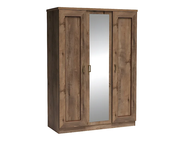 Armoire Lircava 112, Chêne de Lefkas, 191x135x57cm, Portes d'armoire: Avec des charnières