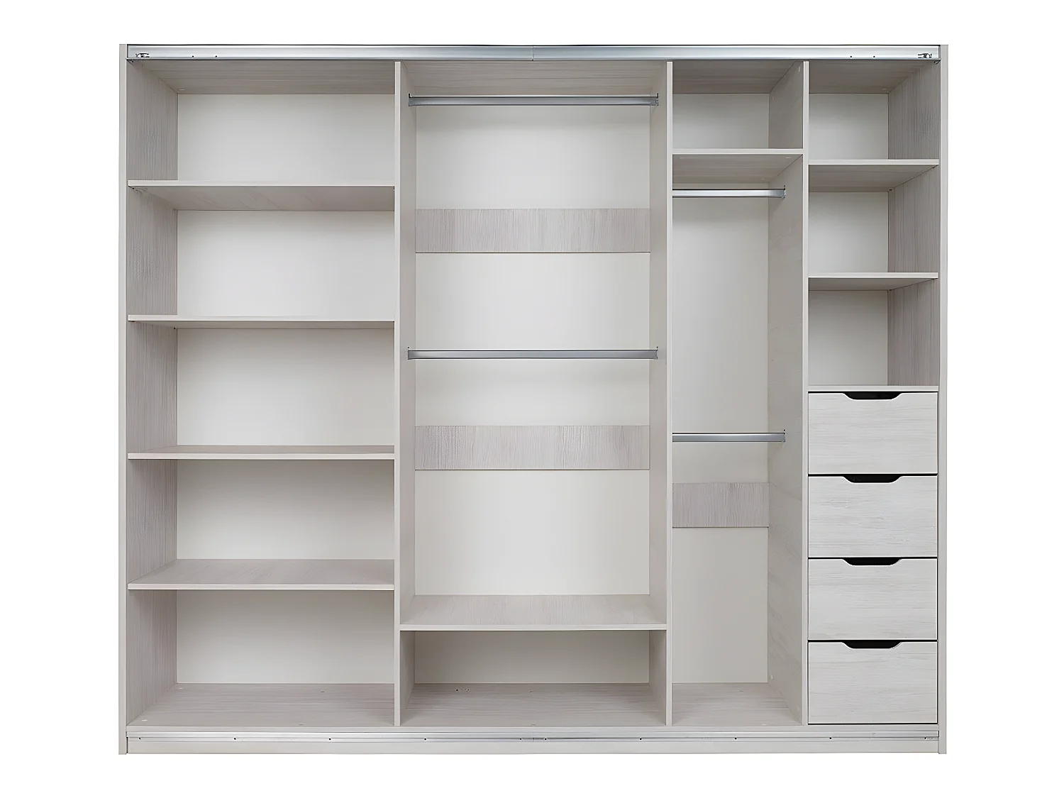 Armario Fivelbo 110, Roble del Monastery|Negro brillante, 215x250x69cm