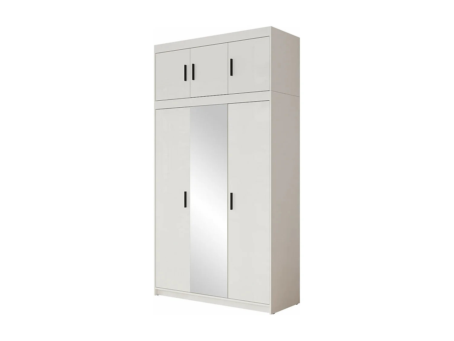 Armoire Novduni 105, Blanc, 246x133x53cm, Portes d'armoire: Avec des charnières