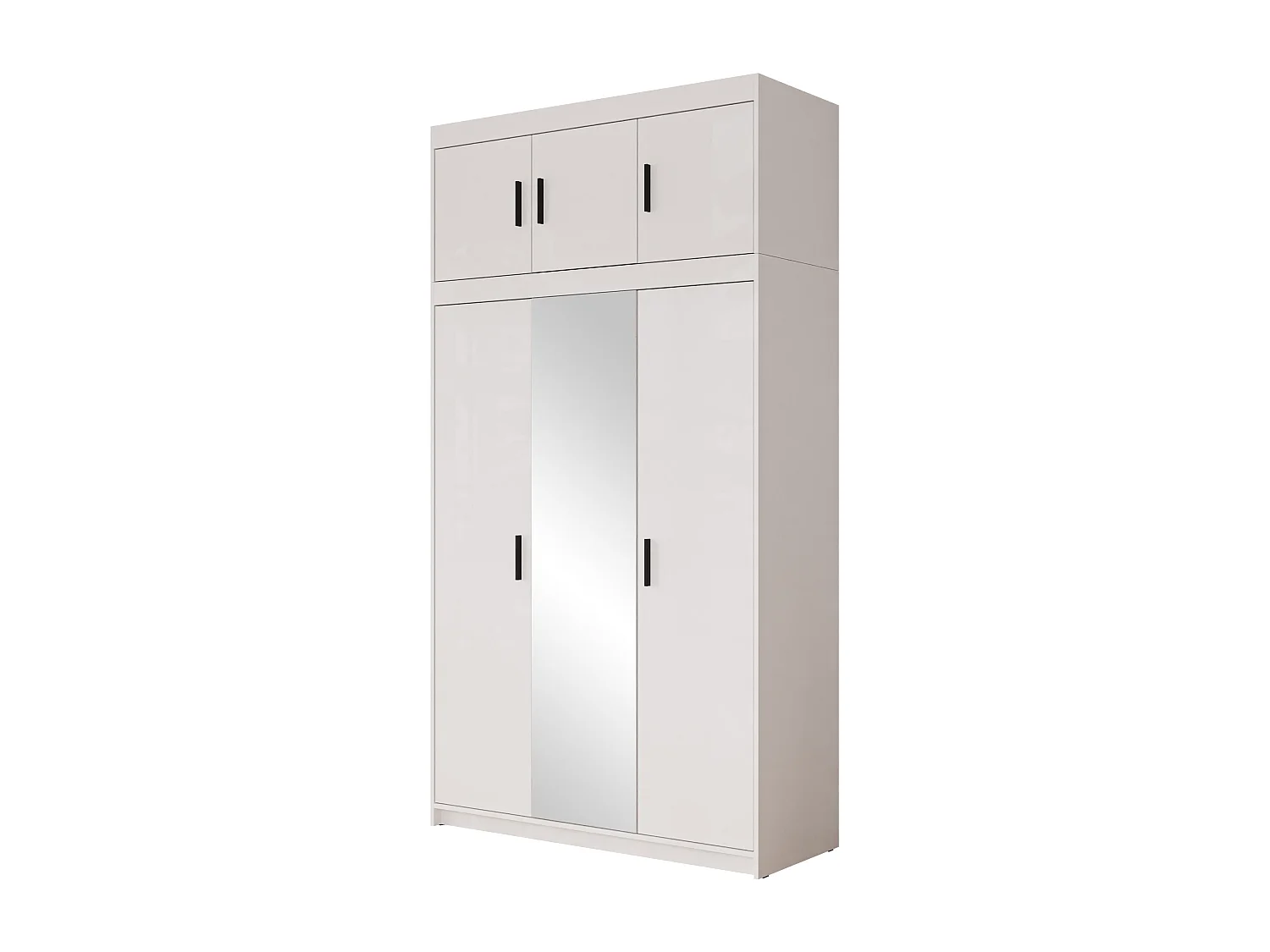 Armoire Novduni 105, Blanc, 246x133x53cm, Portes d'armoire: Avec des charnières