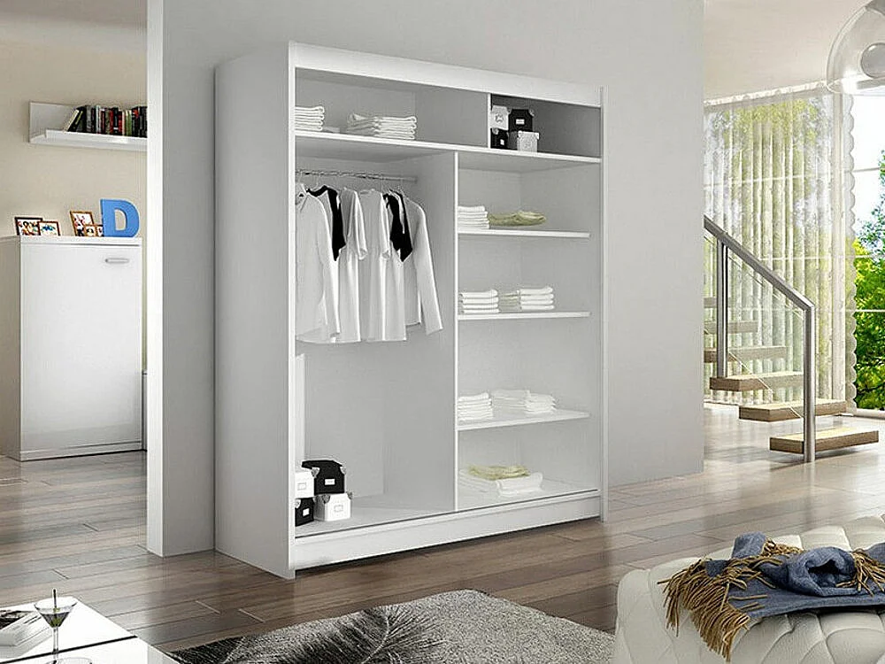 Armario Closico 151, Negro|Roble Artisan, 200x120x58cm, Puertas de armario: Correderas