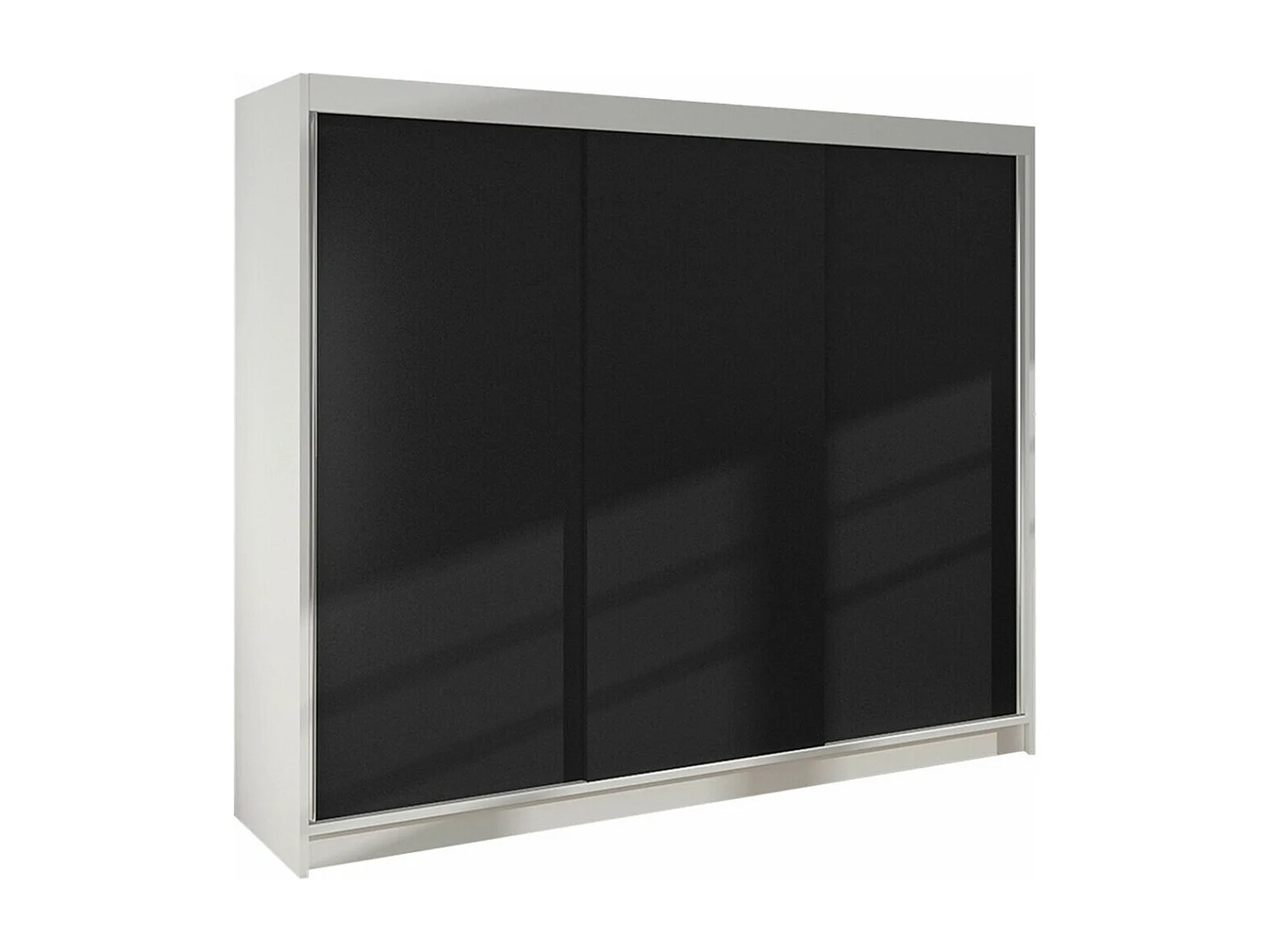 Armadio Closico 159, Bianco|Nero, 215x200x58cm, Porte armadi: Scorrevoli