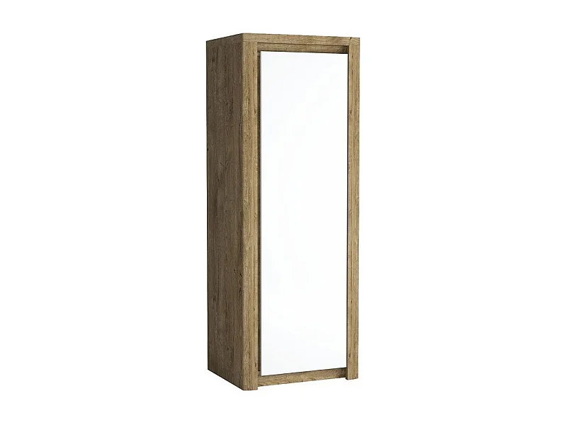 Armario Etrmona 101, Ribbeck roble|Blanco brillante, 197x72x59cm, Número de estantes: 3