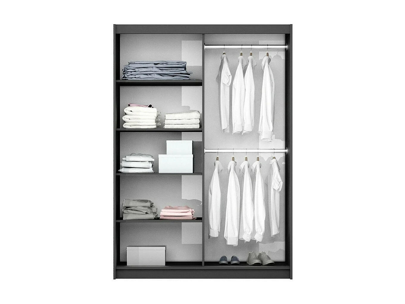 Armario Honolulu 229, Blanco, 215x151x65cm, Puertas de armario: Correderas