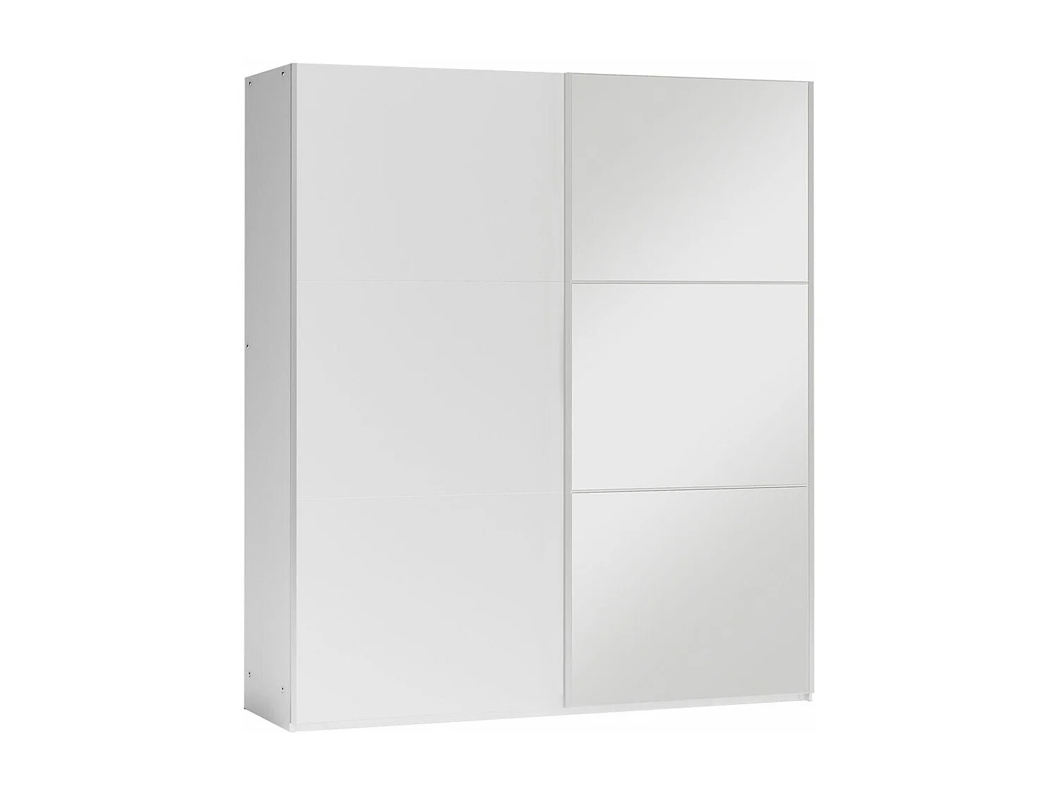Armoire Honolulu 229, Blanc, 215x151x65cm, Portes d'armoire: Coulissantes