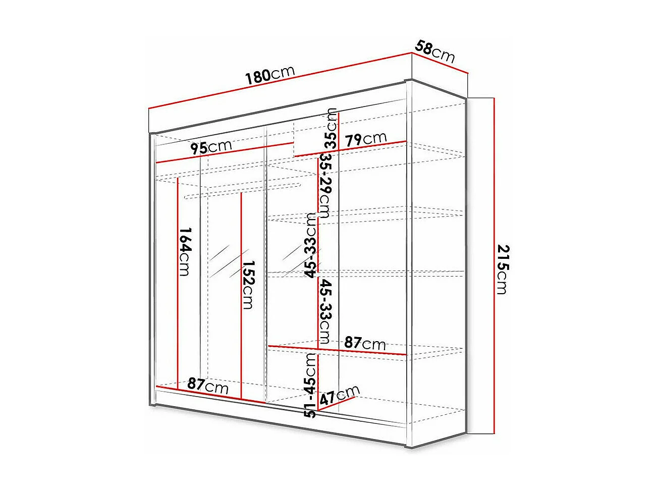 Armoire Closico 138, Noir|Chêne Artisan, 215x180x58cm, Portes d'armoire: Coulissantes