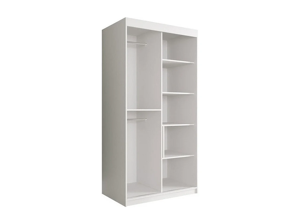 Armoire Hartford 246, Marbre blanc|Mat blanc, 200x100x62cm, Nombre d'étagères: 5