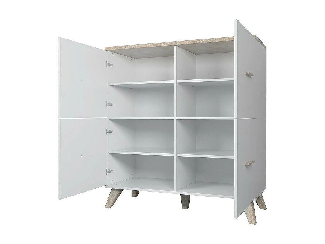 Aparador Larfloi 105, Roble wotan|Negro, 119x110cm, Número de puertas: 445cm, Estanterías