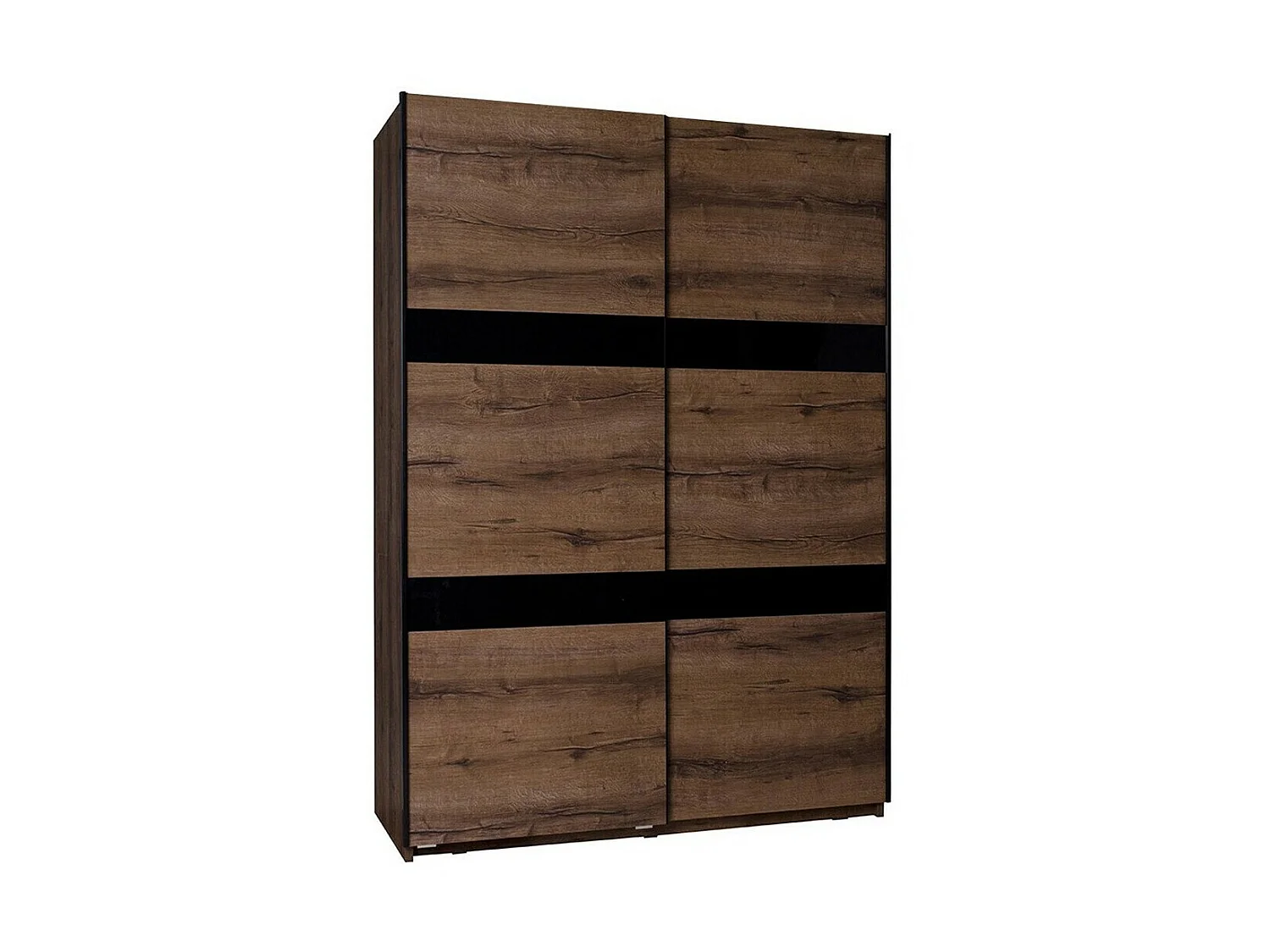 Armario Fivelbo 109, Roble del Monastery|Negro brillante, 215x150x69cm