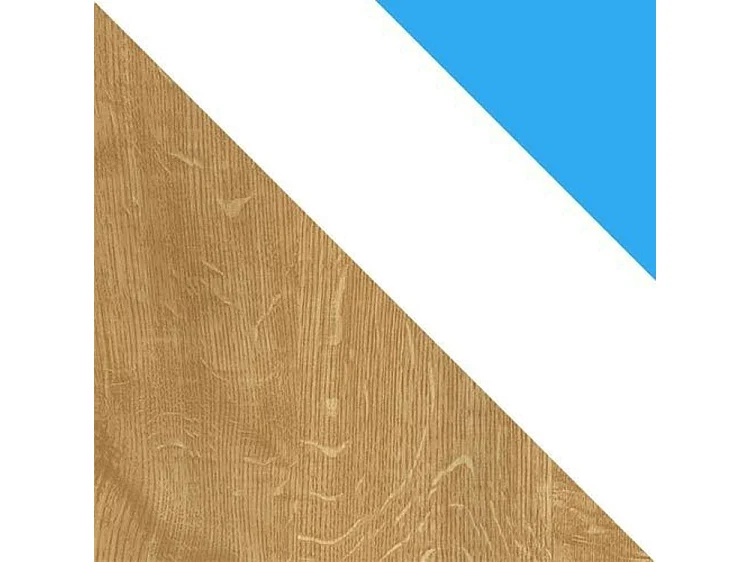 Armoire Tolfere 103, Blanc|Turquoise|Chêne clair, 190x120x50cm, Nombre d'étagères: 4