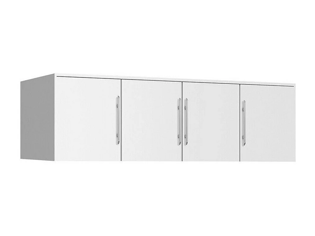 Armoire Dortivu 147, Blanc, 245x196x58cm, Portes d'armoire: Avec des charnières