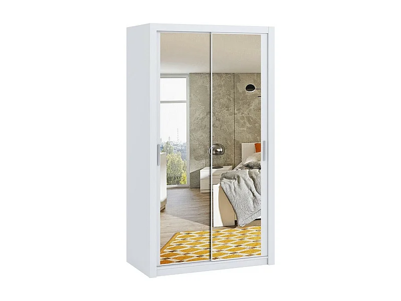 Armario Catromi 104, Blanco, 215x120x62cm, Puertas de armario: Correderas
