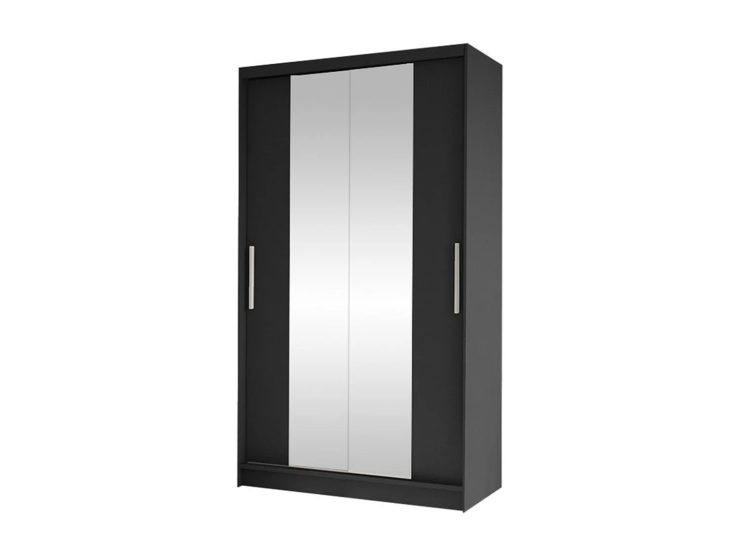 Armoire Closico 163, Noir, 200x100x58cm, Portes d'armoire: Coulissantes