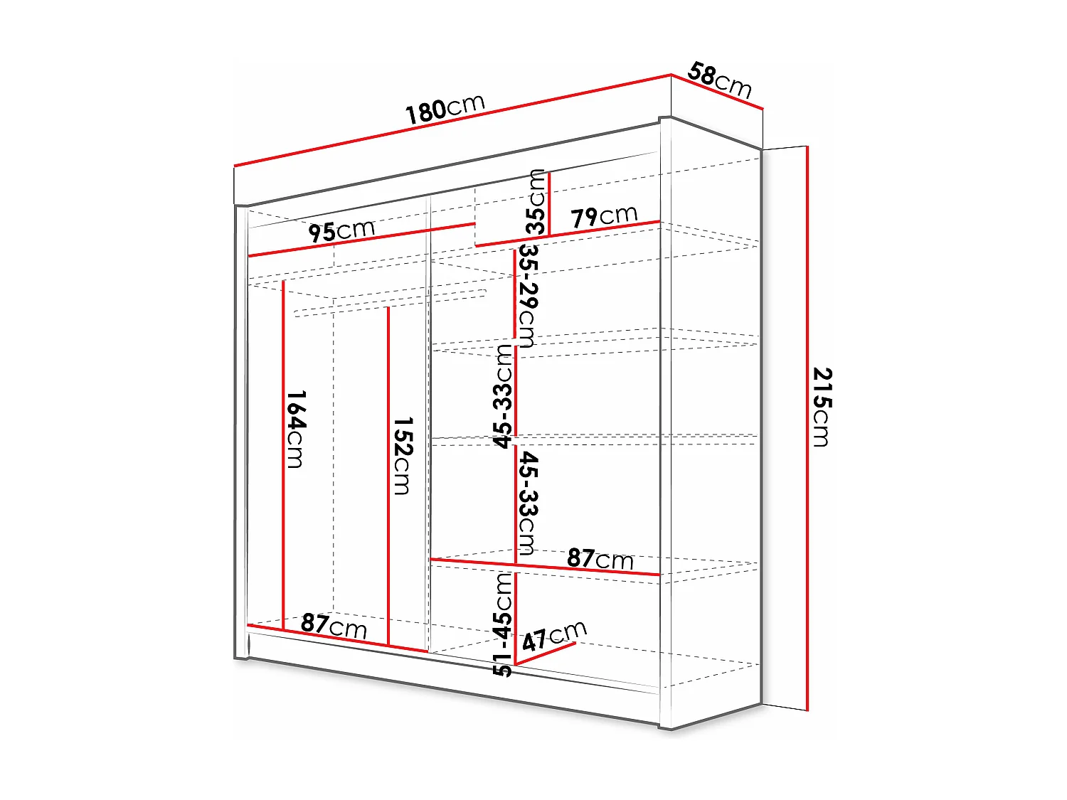 Armario Closico 126, Roble Sonoma, 215x180x58cm, Puertas de armario: Correderas