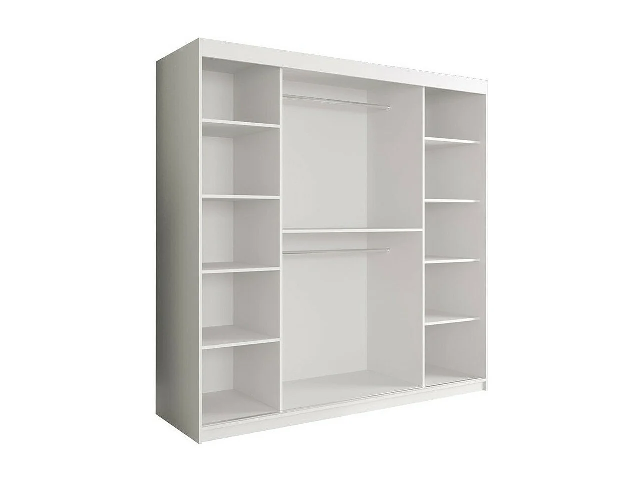 Armario Hartford 244, Mármol negro|Negro mate, 200x200x62cm, Número de estantes: 9