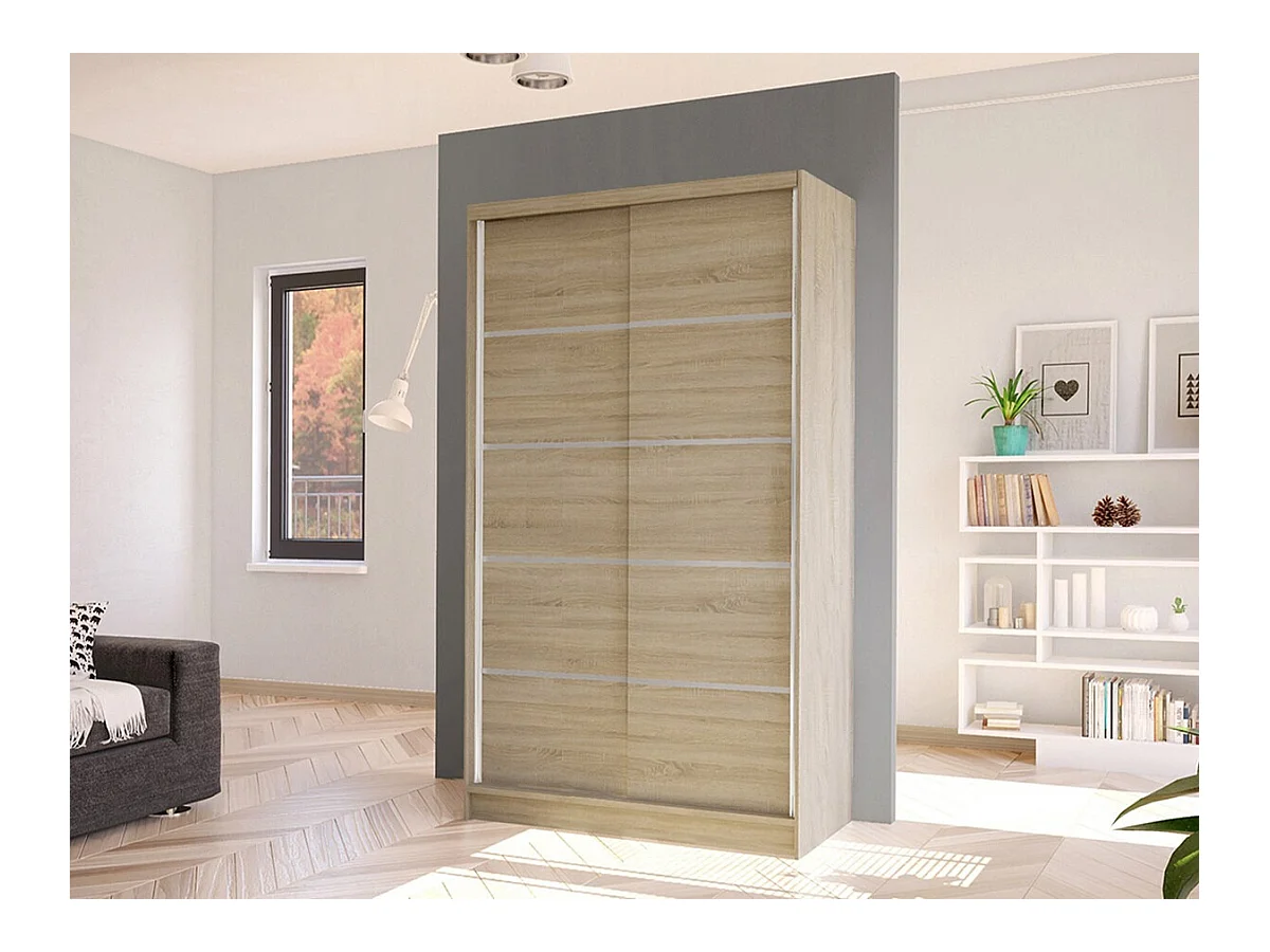 Armoire Closico 167, Sonoma chêne, 200x100x58cm, Portes d'armoire: Coulissantes