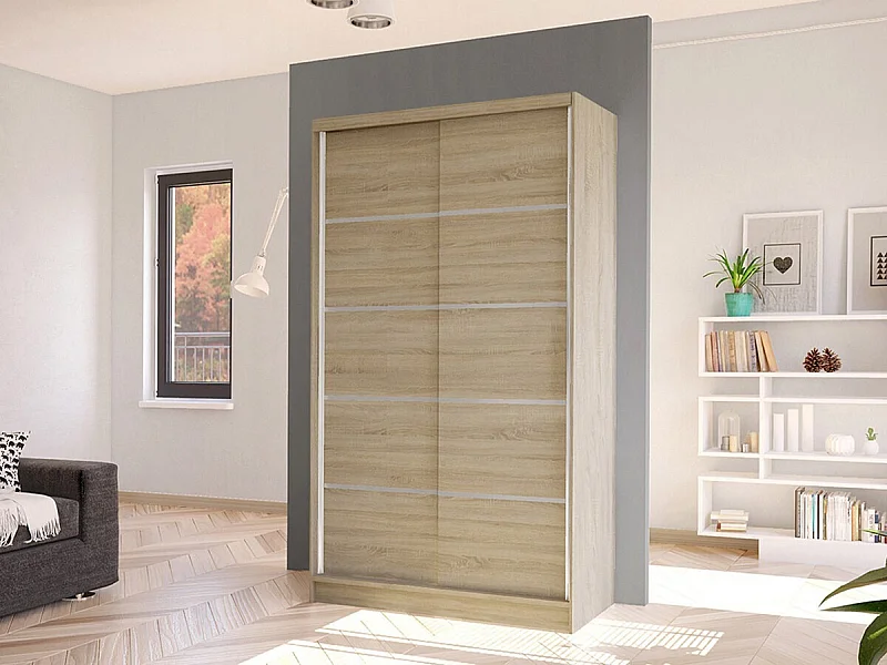 Armoire Closico 167, Sonoma chêne, 200x100x58cm, Portes d'armoire: Coulissantes