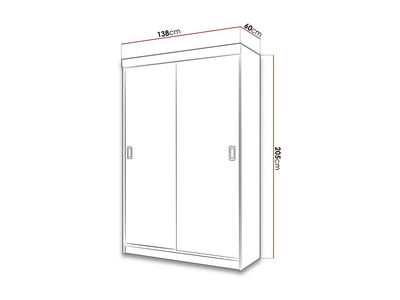 Armario Dover 111, Blanco, 205x138x60cm, Puertas de armario: Correderas
