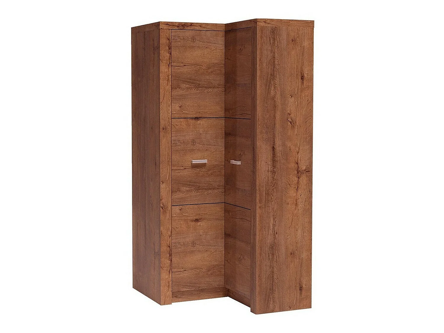 Armoire d'angle Serfeno 110, Frêne, 192x106x90cm, Portes d'armoire: Avec des charnières