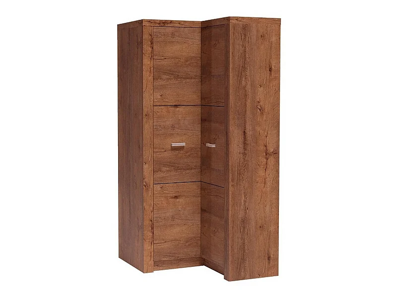 Armoire d'angle Serfeno 110, Frêne, 192x106x90cm, Portes d'armoire: Avec des charnières