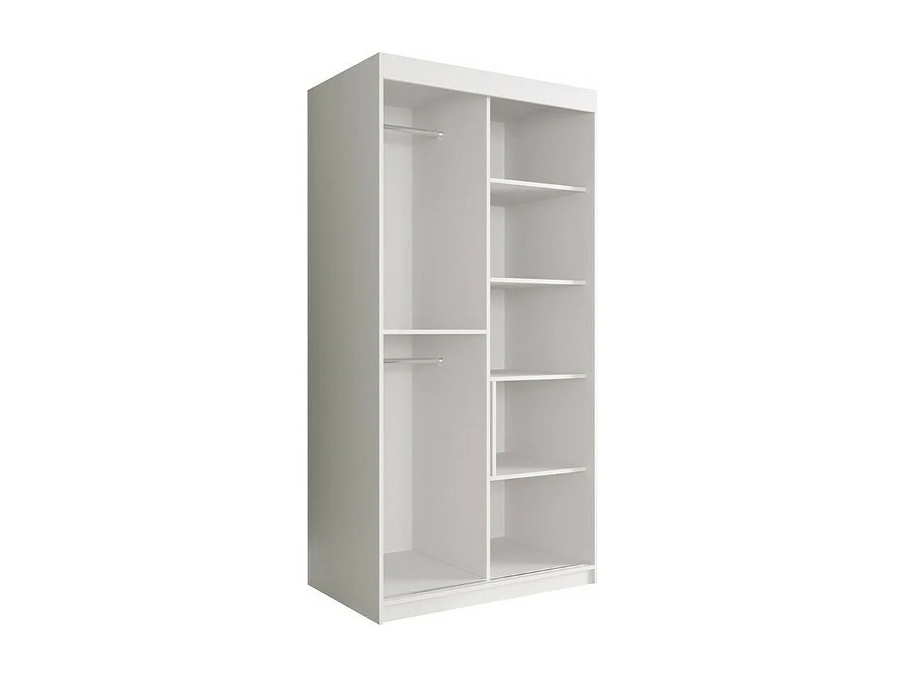 Armoire Hartford 246, Marbre blanc|Noir mat, 200x100x62cm, Portes d'armoire: Coulissantes