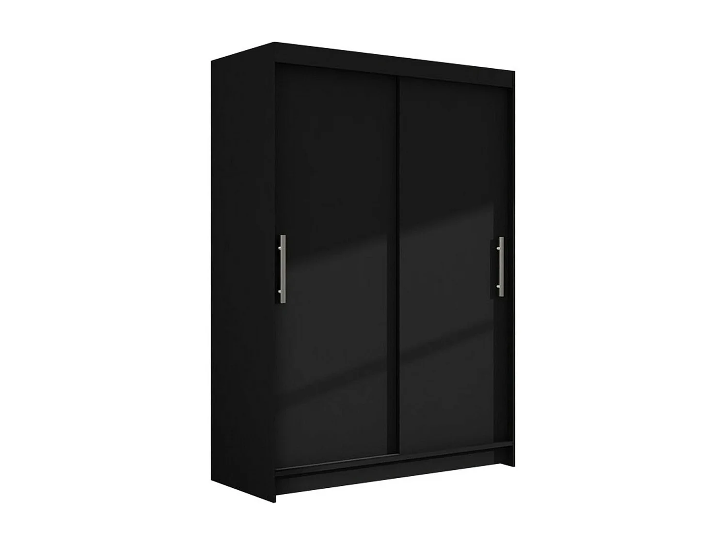 Armoire Closico 117, Noir, 200x120x58cm, Portes d'armoire: Coulissantes