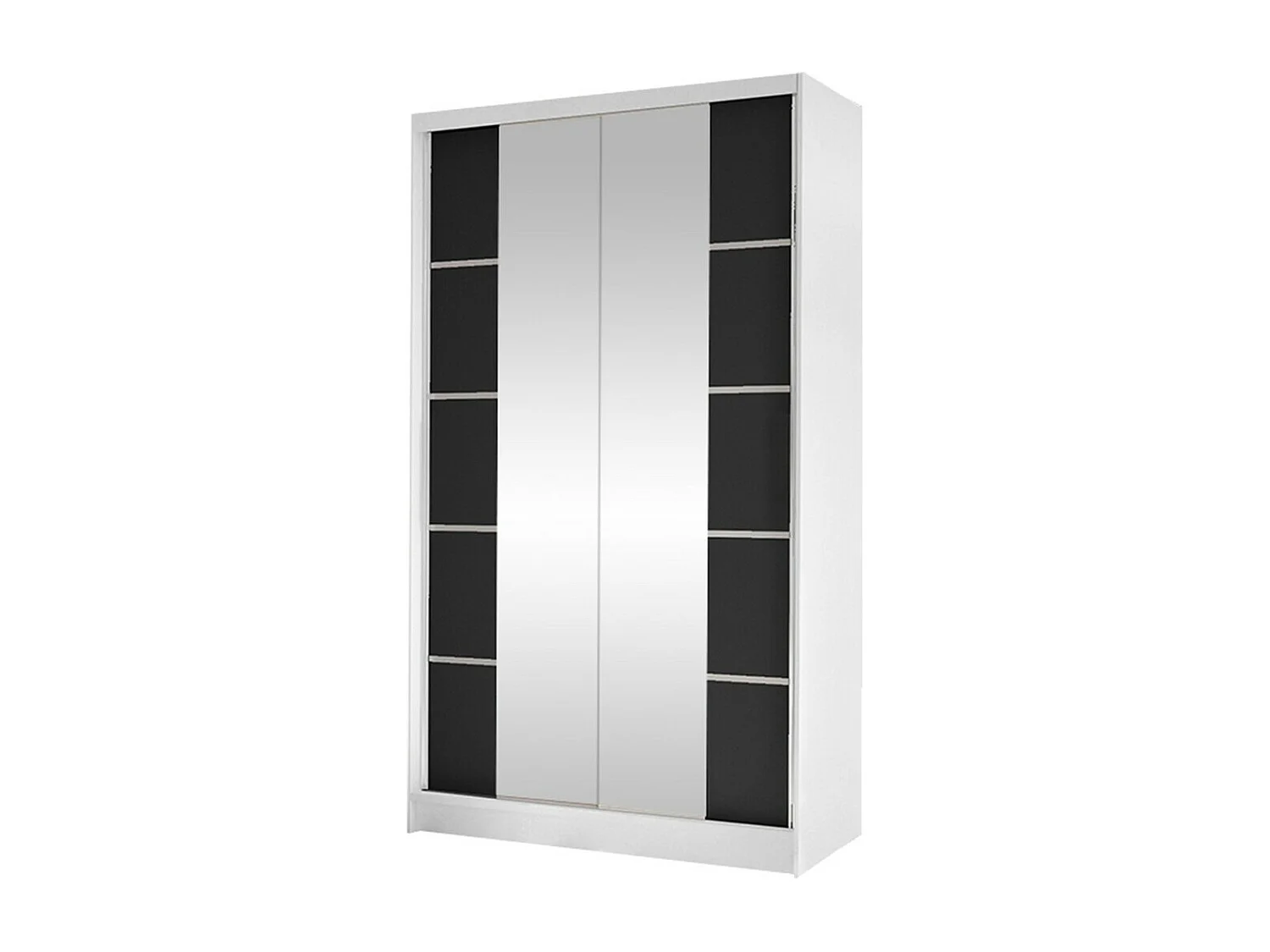 Armario Closico 168, Negro|Blanco, 200x100x58cm, Puertas de armario: Correderas