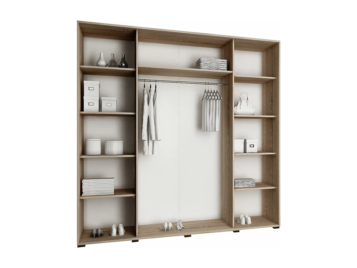 Armario Dover 105, Blanco, 200x200x62cm, Puertas de armario: Correderas