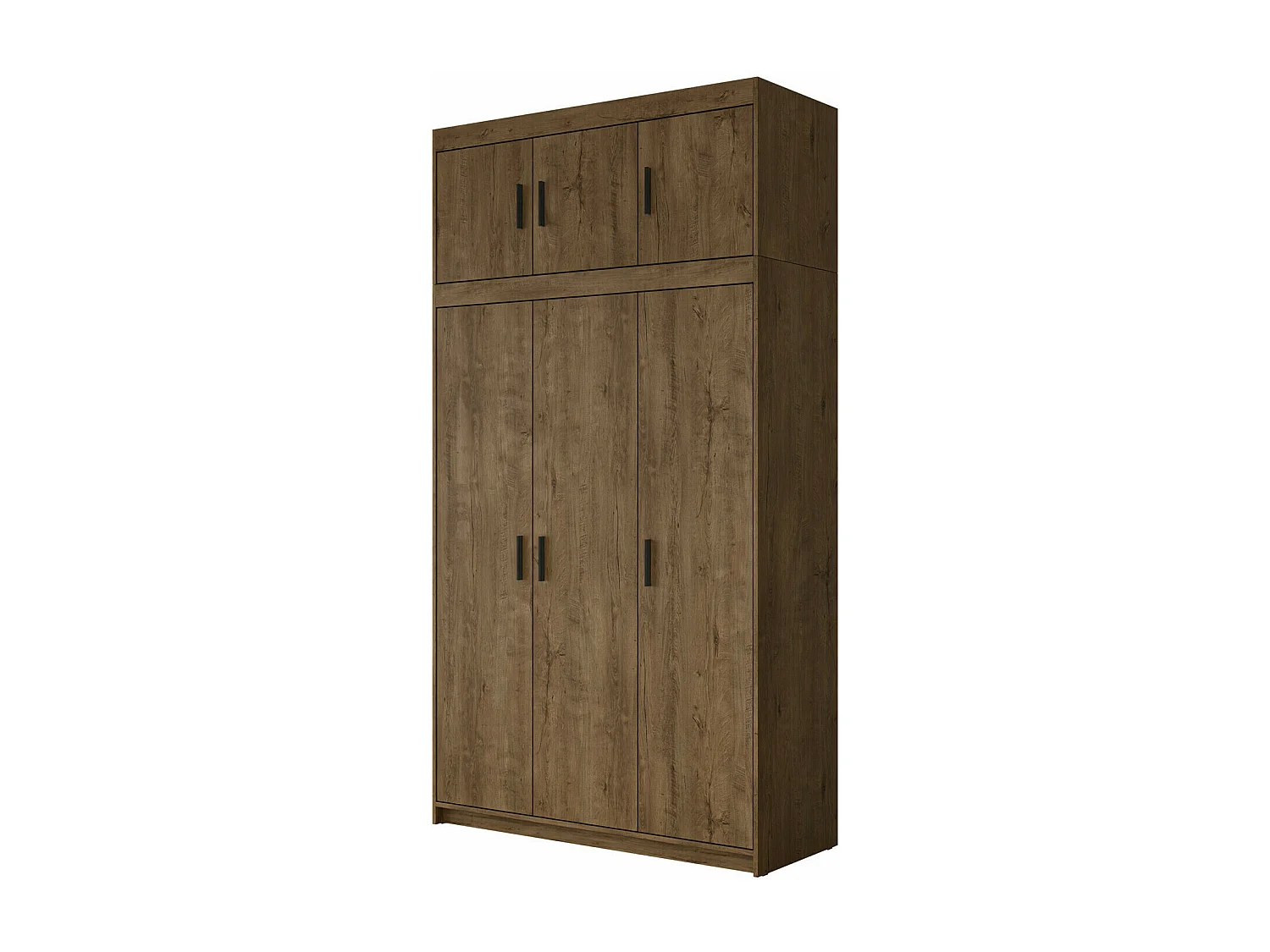 Armario Novduni 104, Roble de lefkada, 246x133x53cm, Puertas de armario: Con bisagras