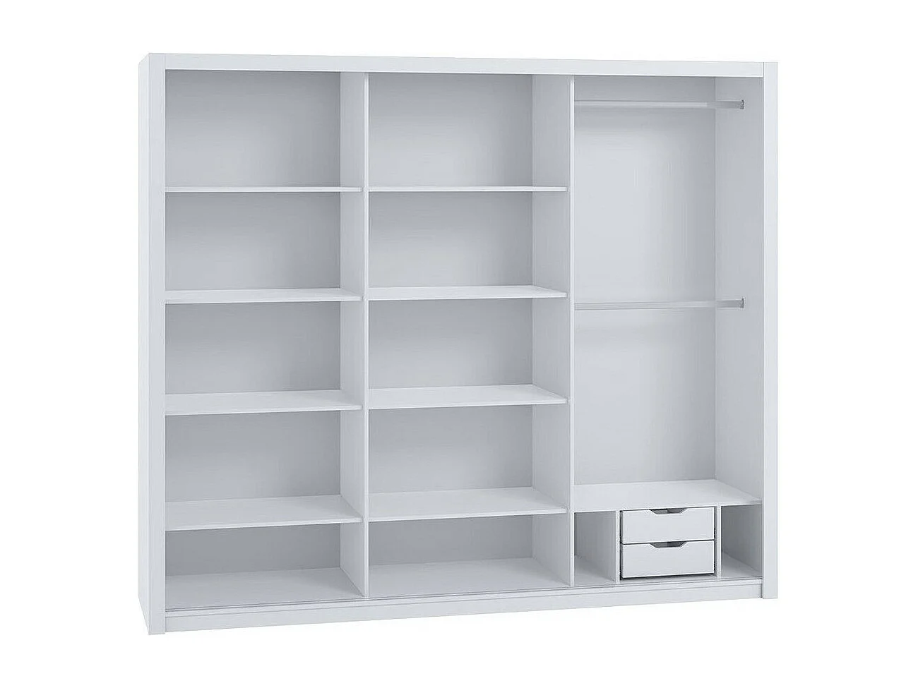 Armario Catromi 111, Blanco, 215x250x62cm, Puertas de armario: Correderas