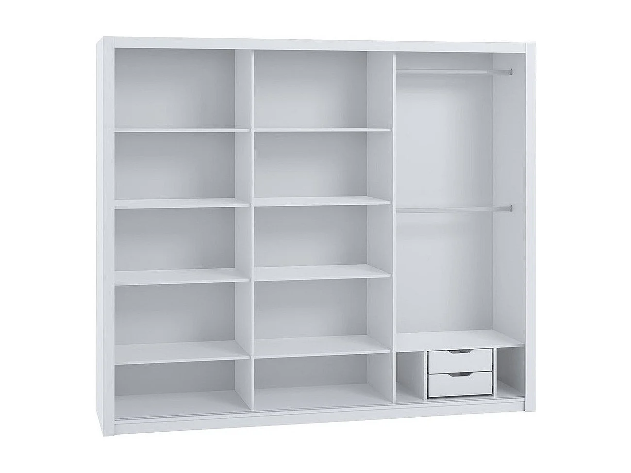 Armario Catromi 111, Blanco, 215x250x62cm, Puertas de armario: Correderas