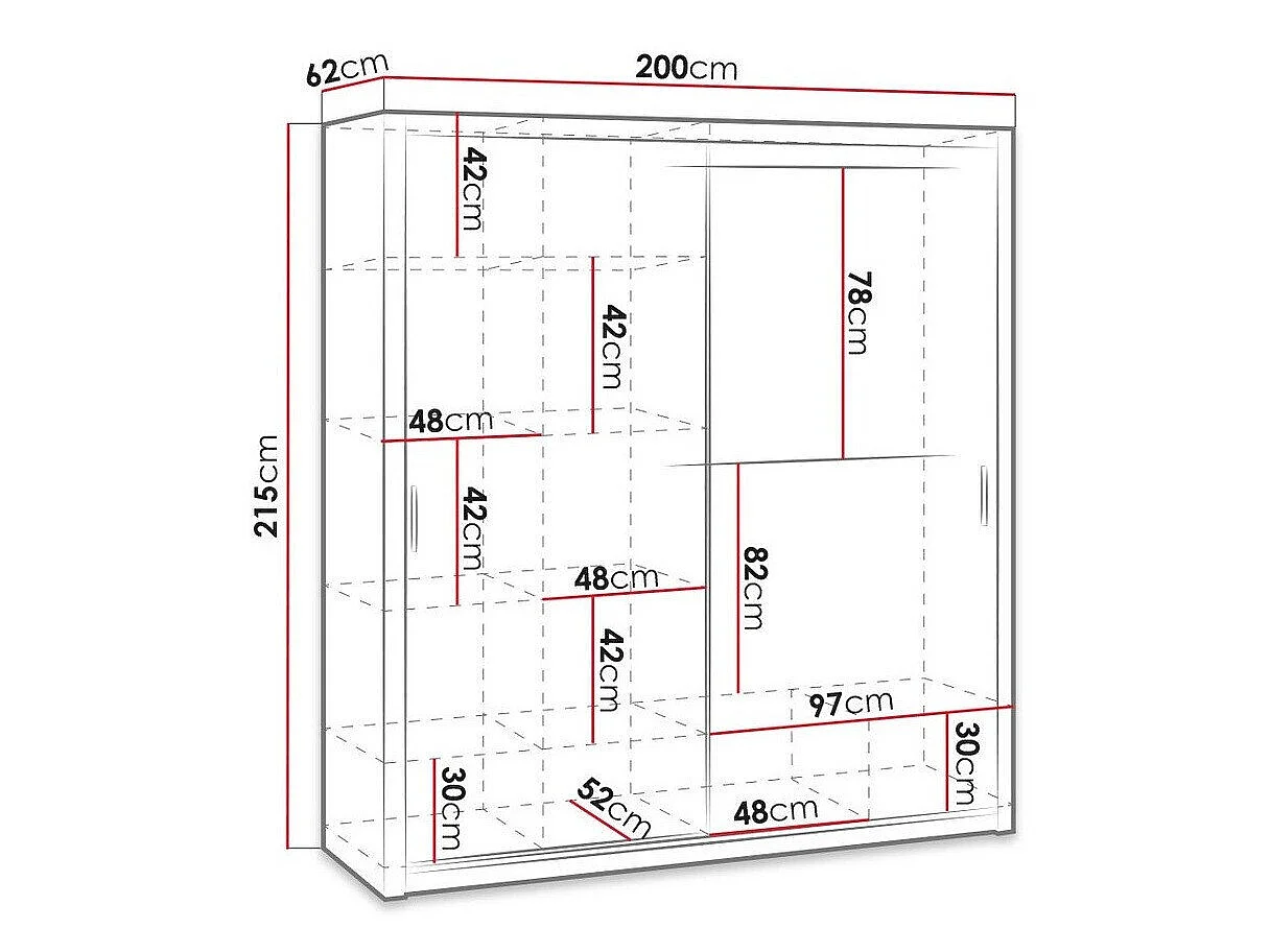 Armoire Catromi 108, Nombre d'étagères: 9, 22x20x6cm