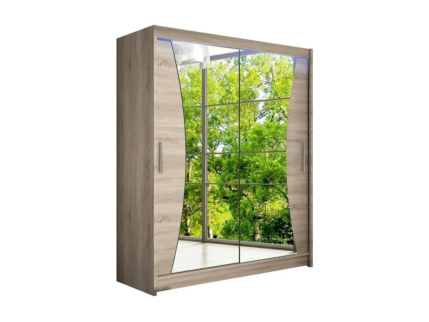 Armoire Closico 116, Truffe chêne, 200x150x58cm, Portes d'armoire: Coulissantes