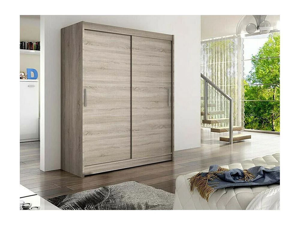 Armoire Closico 103, Truffe chêne, 200x150x58cm, Portes d'armoire: Coulissantes