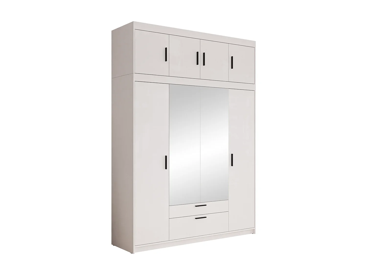 Armario Novduni 109, Blanco, 246x177x53cm, Puertas de armario: Con bisagras