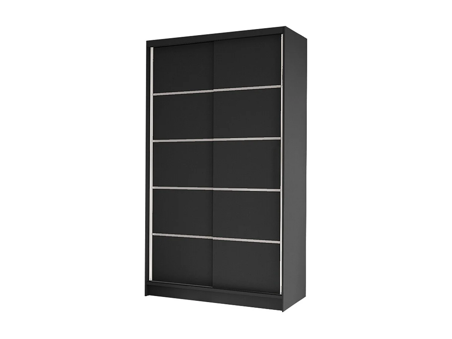 Armoire Closico 167, Noir, 200x100x58cm, Portes d'armoire: Coulissantes