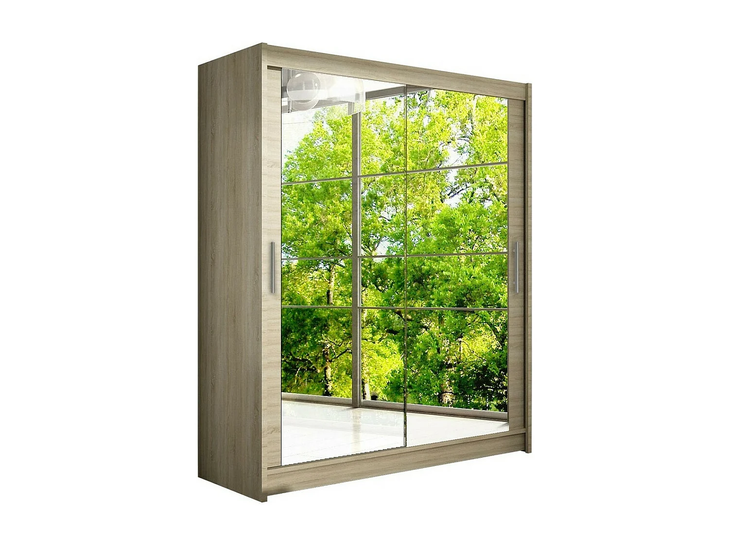 Armoire Closico 127, Sonoma chêne, 200x150x58cm, Portes d'armoire: Coulissantes