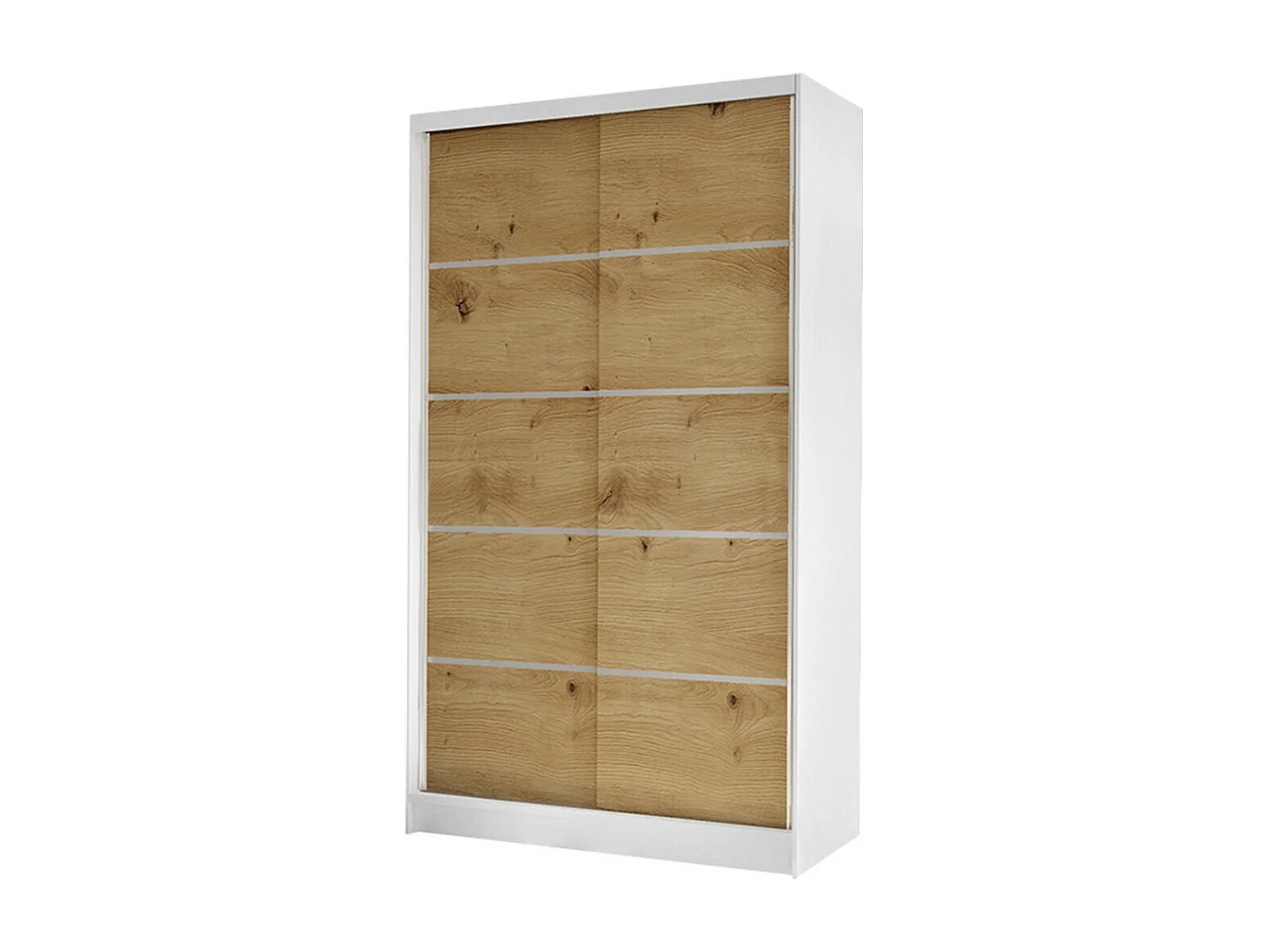 Armoire Closico 167, Blanc|Chêne Artisan, 200x100x58cm, Portes d'armoire: Coulissantes