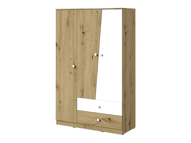 Armoire Almira 102, Chêne Artisan|Blanc, 191x120x50cm, Nombre d'étagères: 5