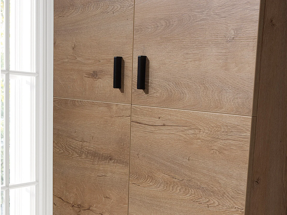 Armoire Talsere 100, Noir|Chêne de Lefkas, 191x81x55cm, Nombre d'étagères: 1