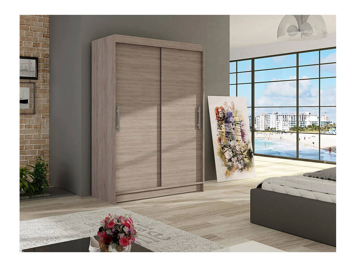 Armoire Closico 117, Truffe chêne, 200x120x58cm, Portes d'armoire: Coulissantes