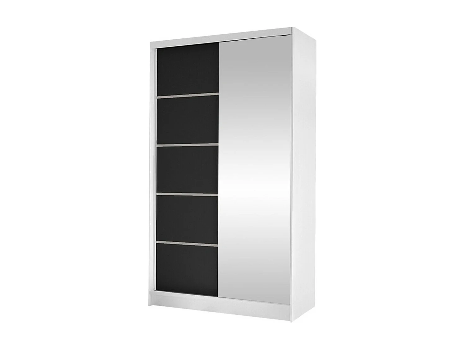 Armario Closico 166, Negro|Blanco, 200x100x58cm, Puertas de armario: Correderas