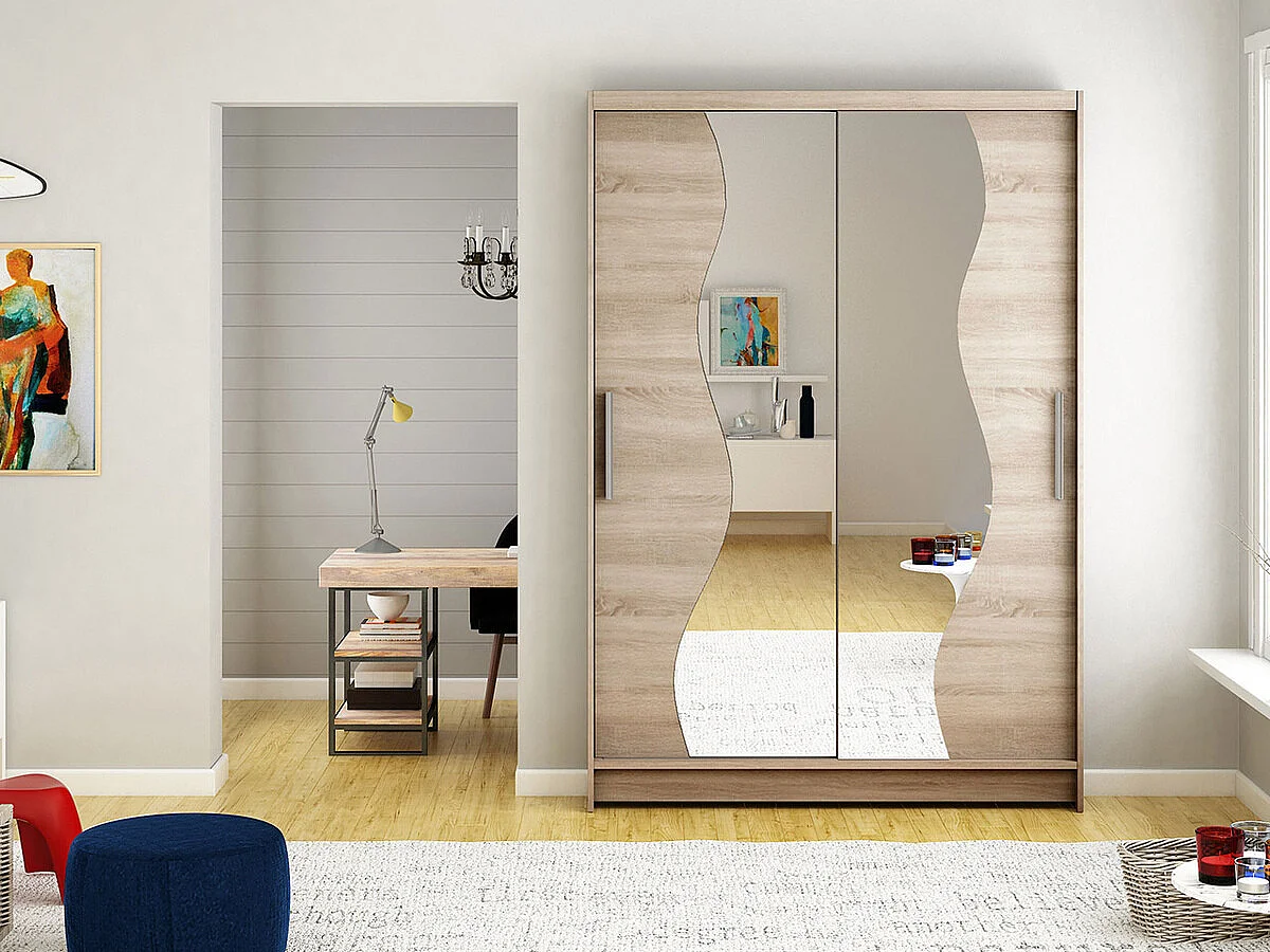 Armoire Closico 139, Truffe, 200x120x58cm, Portes d'armoire: Coulissantes