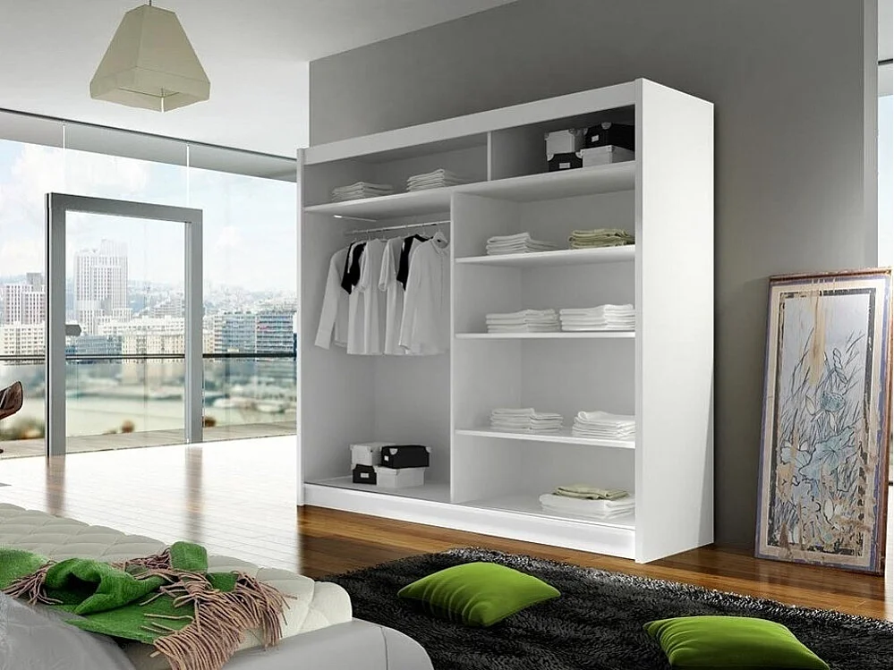 Armoire Closico 100, Sonoma chêne, 215x180x58cm, Portes d'armoire: Coulissantes