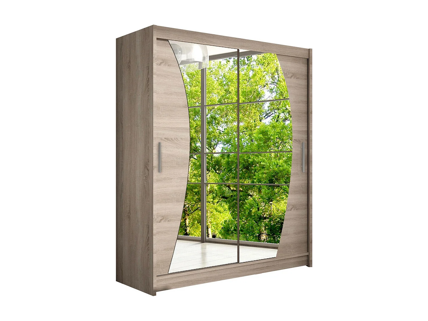 Armoire Closico 110, Truffe chêne, 200x150x58cm, Portes d'armoire: Coulissantes