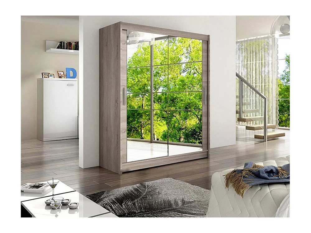 Armoire Closico 127, Truffe chêne, 200x150x58cm, Portes d'armoire: Coulissantes