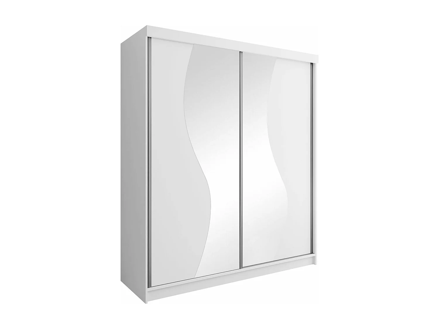 Armoire Dover 105, Blanc, 200x200x62cm, Portes d'armoire: Coulissantes