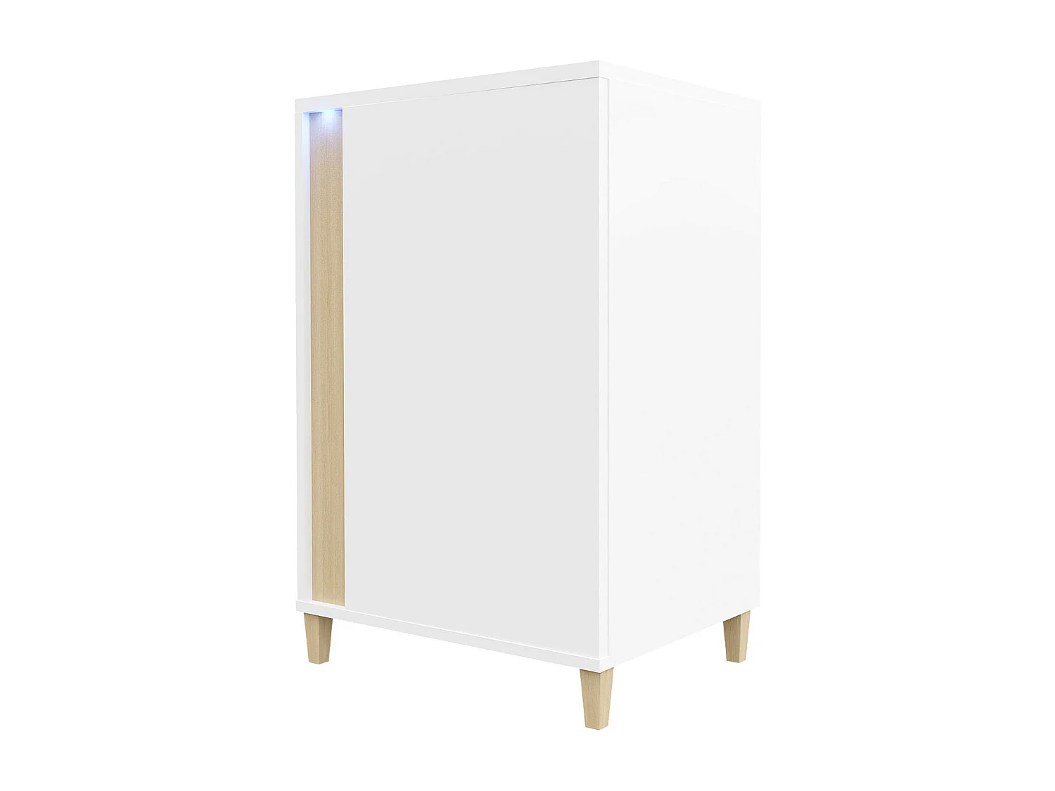 Buffet Livseri 100, Blanc brillant|Blanc|Clair bois, 88x52cm, Le nombre de portes: 140cm