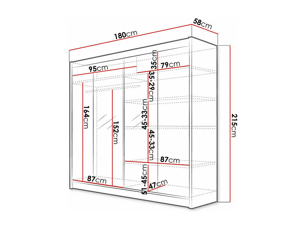 Armoire Closico 138, Chêne Artisan|Blanc, 215x180x58cm, Portes d'armoire: Coulissantes